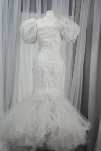 Romantic Wedding Dress with Floral Ornament - In Stock