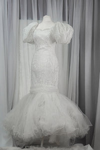 Romantic Wedding Dress with Floral Ornament - In Stock