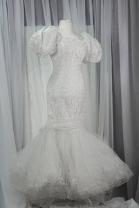 Romantic Wedding Dress with Floral Ornament - In Stock