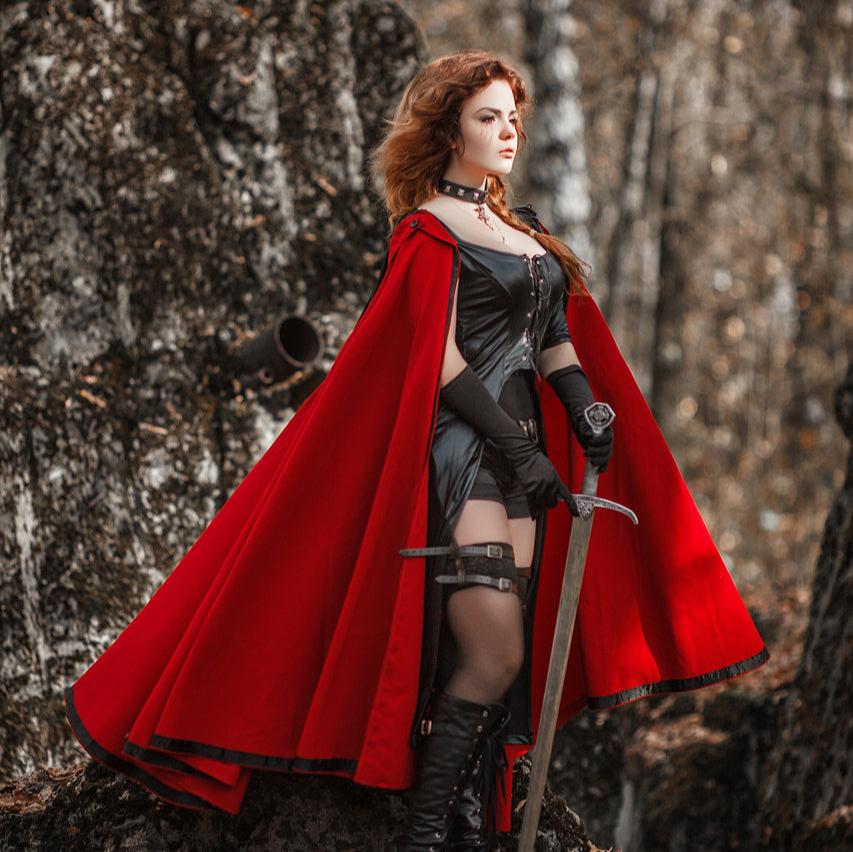 Red Riding Hood Fantasy Costume with Cloak - In Stock