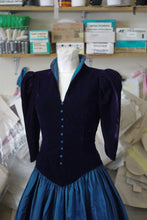 Load image into Gallery viewer, Vintage Blue Black Dress - In Stock
