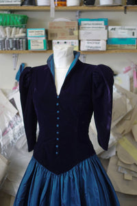 Vintage Blue Black Dress - In Stock